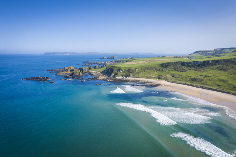 Whitepark Bay on the Causeway Coast near Bushmills, Northern Ireland