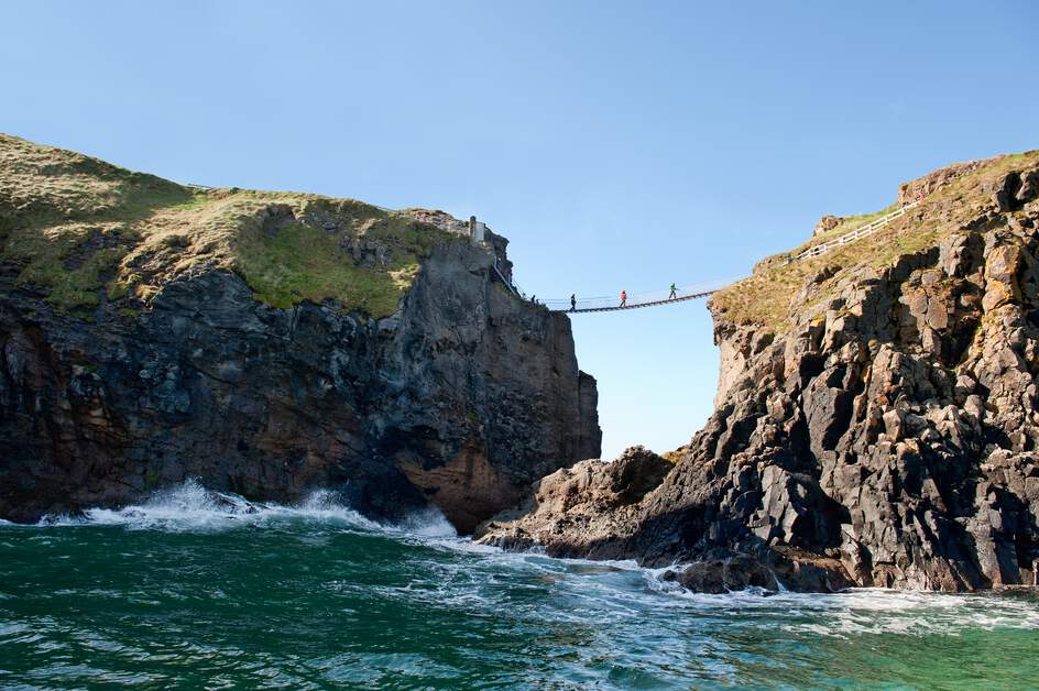 Carrick-a-Rede Rope Bridge on the Causeway Coast near Bushmills in Northern Ireland